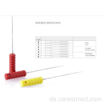 Dentalzubehör Dental Barbed Broaches mit Griff aus Edelstahl 0-6 #